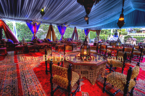 Moroccan Tent wedding lavishly furnished and decorated