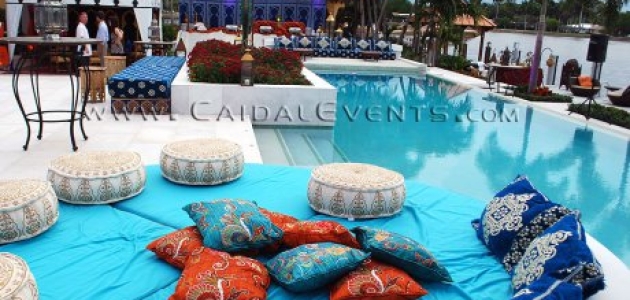 While & Blue Moroccan Theme Party in private Residence