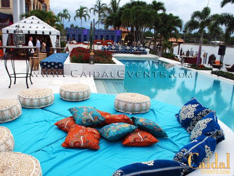 While & Blue Moroccan Theme Party in private Residence